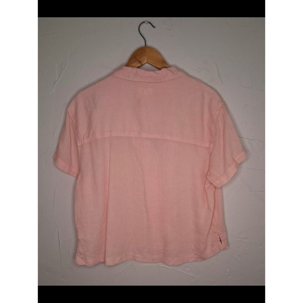 NWT ANA A New Approach Pink Linen Blend Button Front Camp Shirt Sz M Coastal - Picture 9 of 9